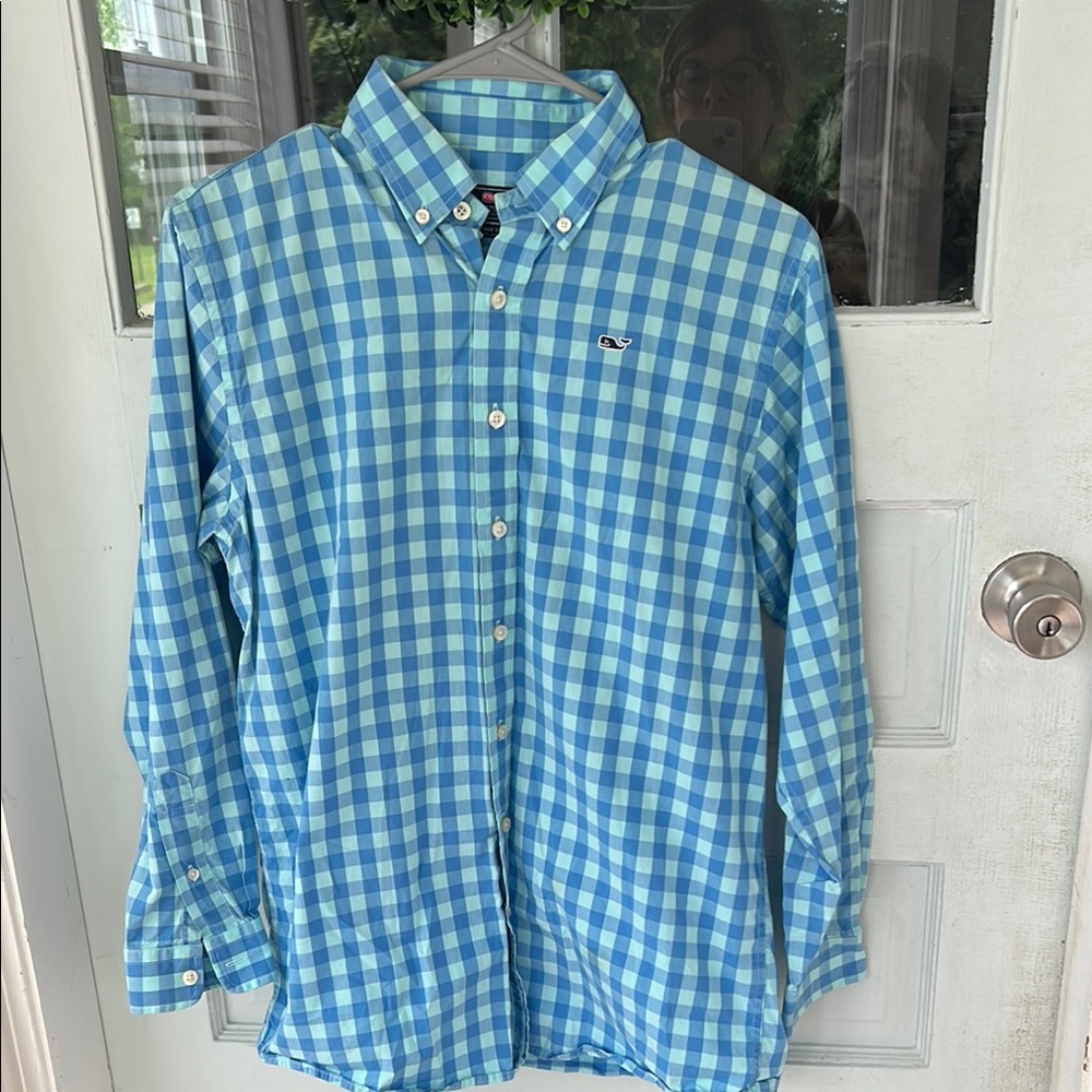 Vineyard Vines Casual Blue Gingham Shirt